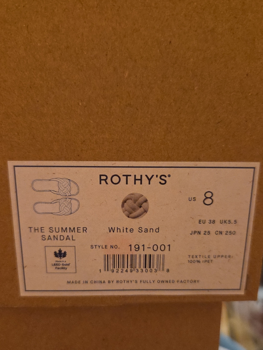 New Rothy's The Summer Sandal White Sand 8
